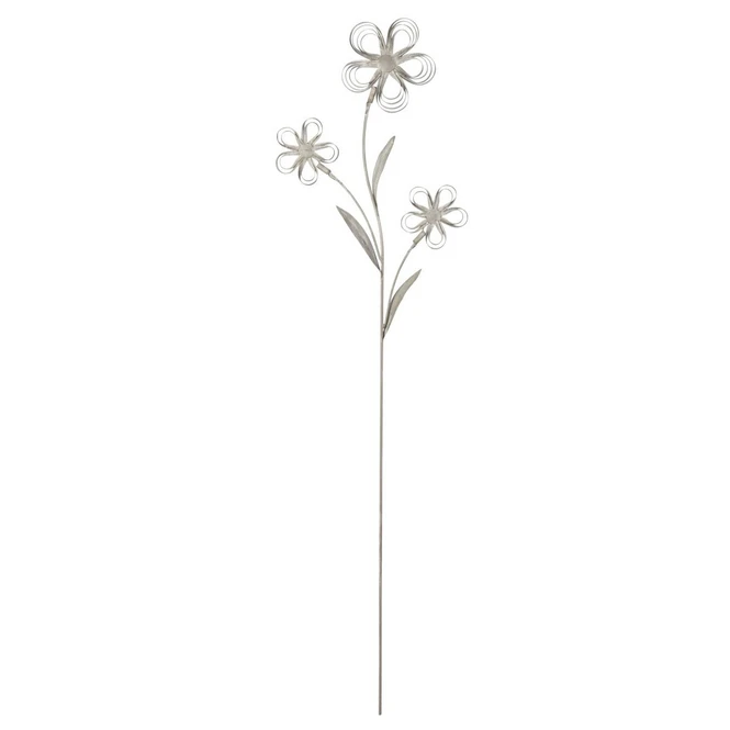 Gartenstecker - Blumen - Grau - Aus Metall - Ca. 110 X 31 Cm