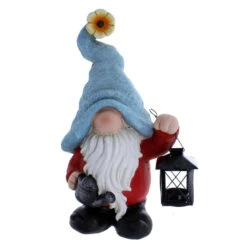 Wichtel Mit Laterne - Aus Magnesia - Ca. 22 X 16,5 X 41 Cm