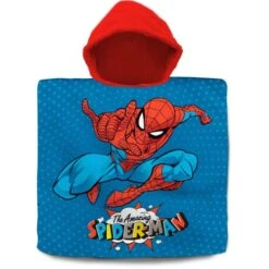 Spider-Man - Badeponcho - Rot/blau