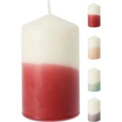 Stumpenkerze - Höhe Ca. 10 Cm - Zweifarbig - 1 Stück
