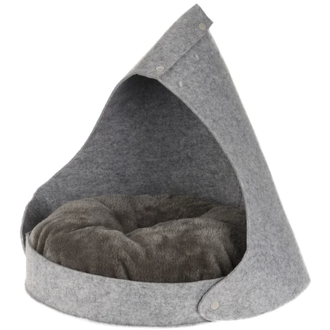 Katzenlounge Zelt - Mit 2 Kissen - Grau/schwarz - Ca. 50 X 50 X 55 Cm