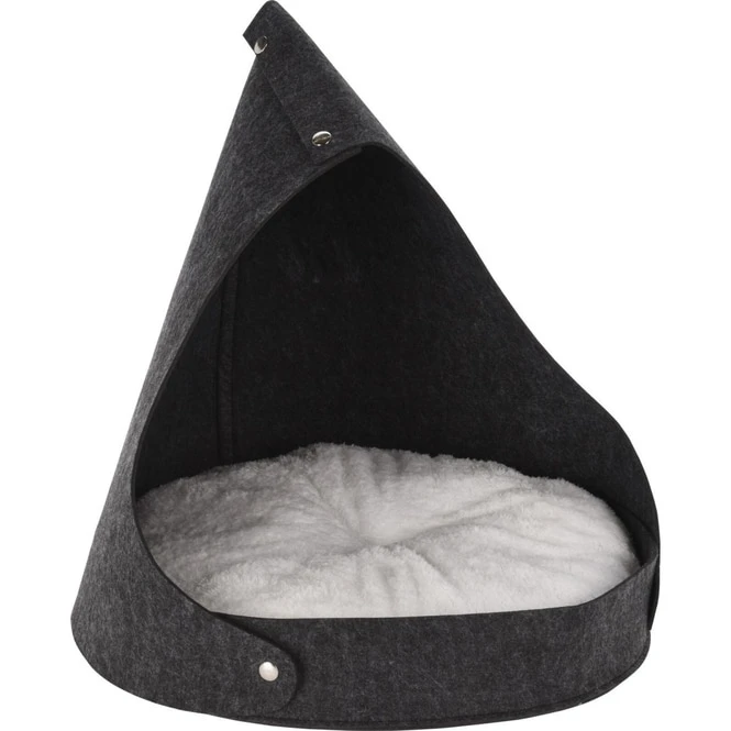 Katzenlounge Zelt - Mit 2 Kissen - Grau/schwarz - Ca. 50 X 50 X 55 Cm – Bild 2