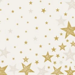 12 Servietten - Sterne - Creme - Ca. 40 X 40 Cm