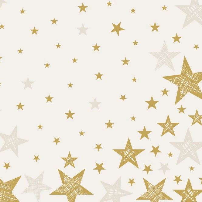 12 Servietten - Sterne - Creme - Ca. 40 X 40 Cm