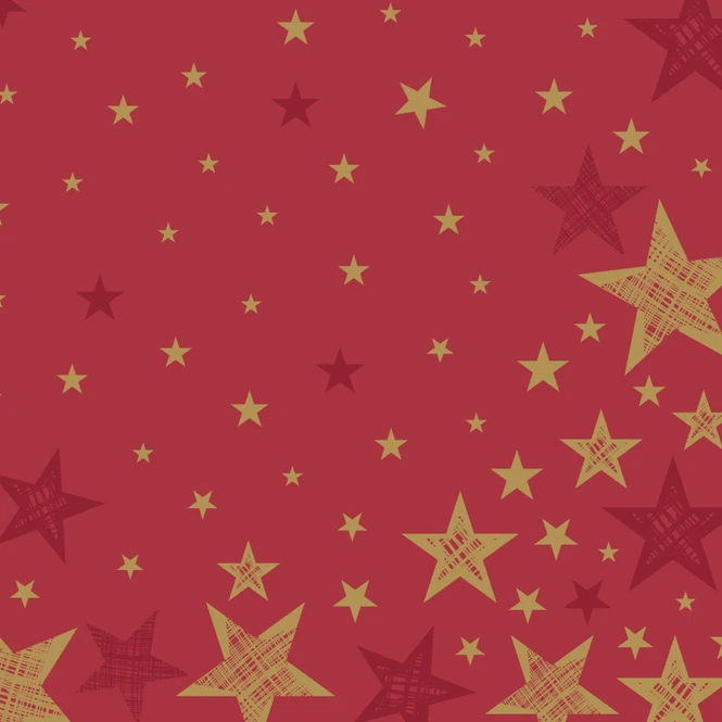 12 Servietten - Sterne - Rot - Ca. 40 X 40 Cm