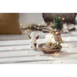 Stumpenkerze - Levi - Ca. 6 X 11 Cm - Weiß/gold