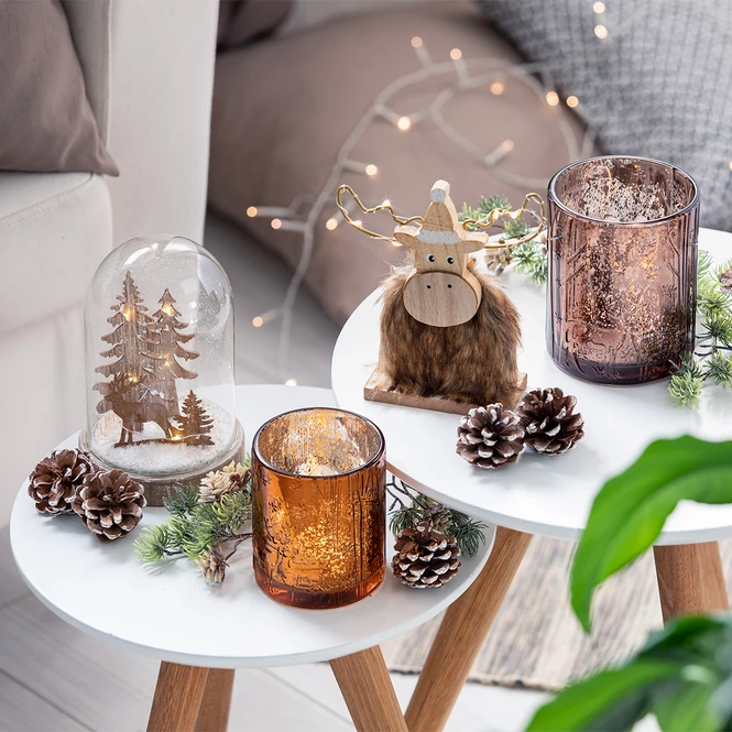 Tannenzapfen Mit Kunstschnee - Aus Holz - Ca. 6 Cm - 8 Stück