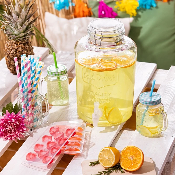 Trinkglas Mit Deckel Und Trinkhalm - 450 Ml - 1 Stück – Bild 4