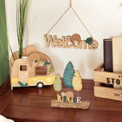 Dekokörbchen - Wohnwagen - Aus Holz - Ca. 16 X 9,5 X 18 Cm