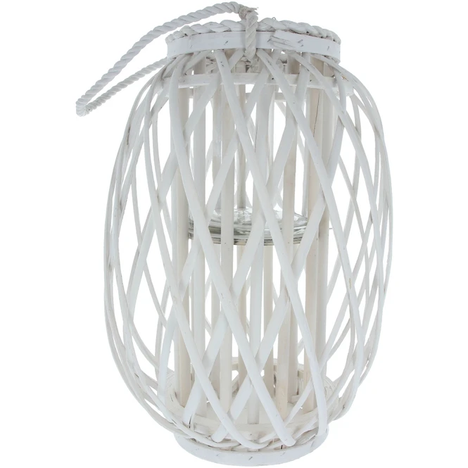 Windlicht - Aus Weißer Weide - Ca. 17 X 41 Cm